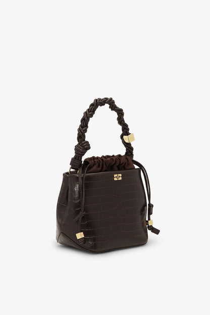 Chocolate Fondant Brown Croco Bou Bucket Bag