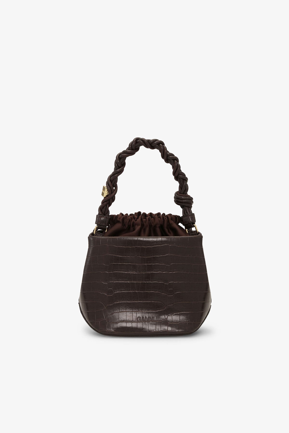 Chocolate Fondant Brown Croco Bou Bucket Bag
