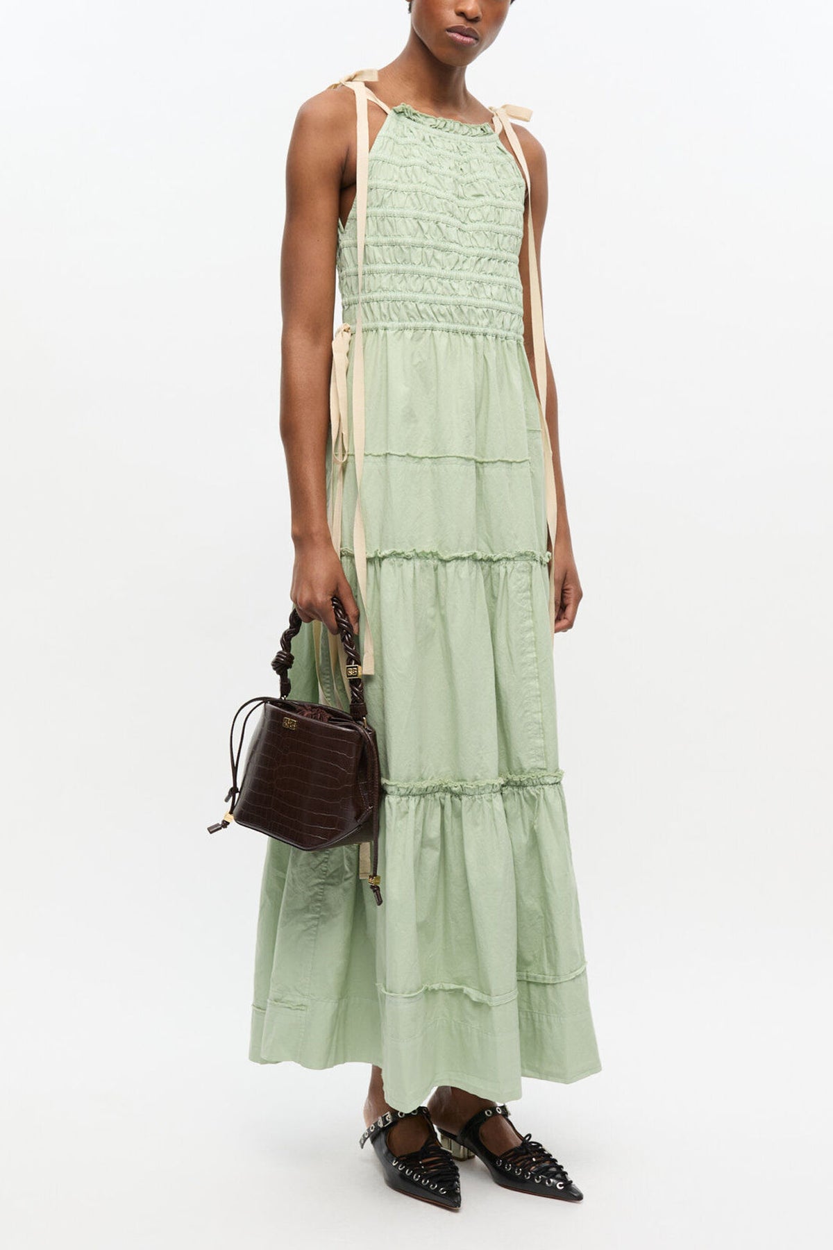 Chocolate Fondant Brown Croco Bou Bucket Bag