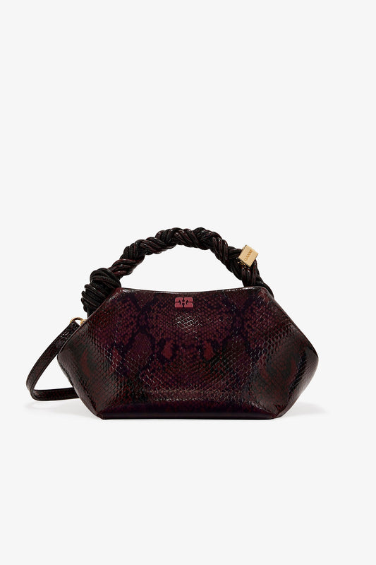 Dark Burgundy Burgundy Snake Small Bou Bag