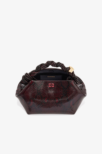 Dark Burgundy Burgundy Snake Small Bou Bag