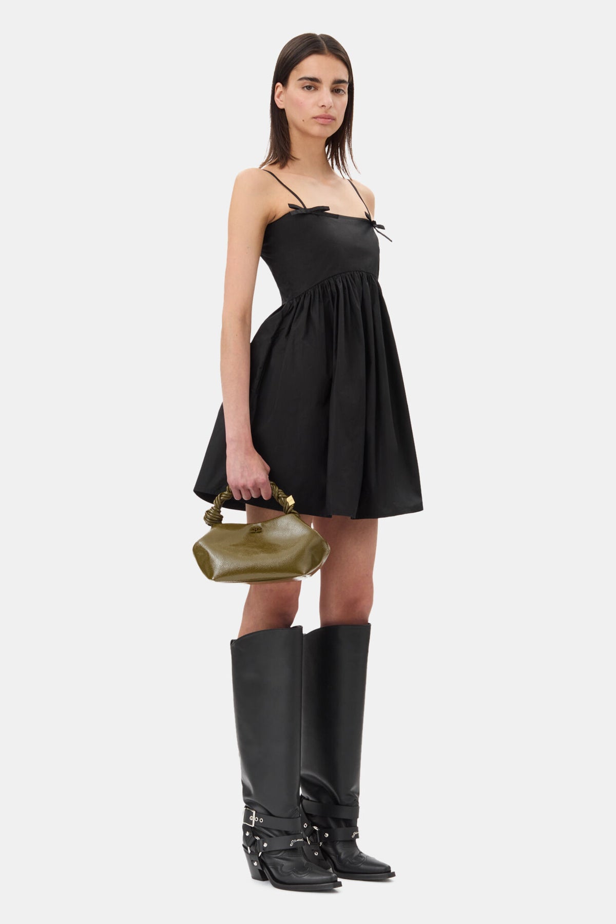 Military Olive Olive Green Patent Small Bou Bag