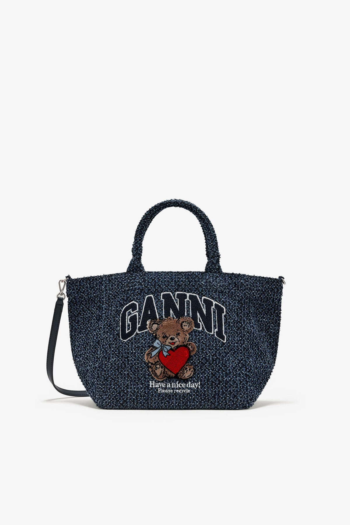 Rinse Tweed Denim Small Bear Tote
