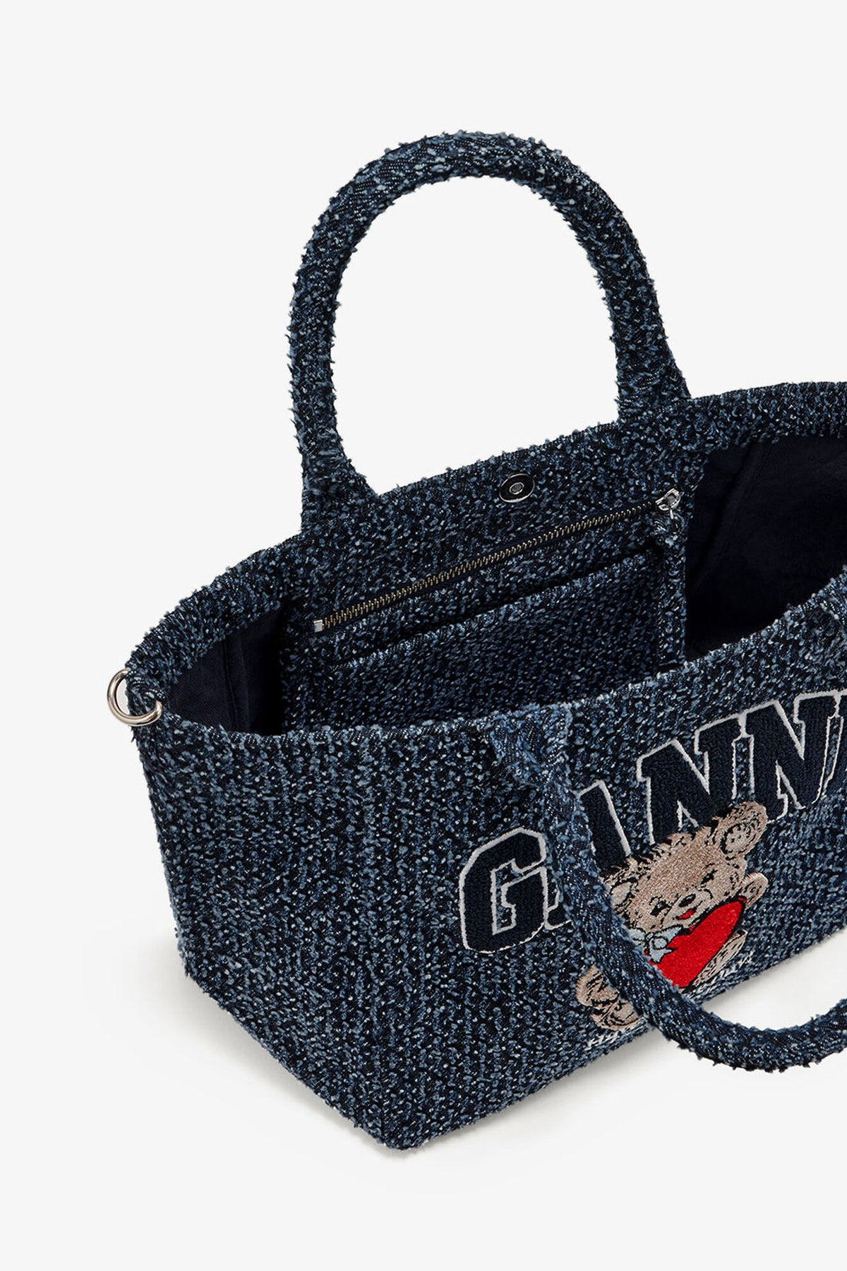 Rinse Tweed Denim Small Bear Tote
