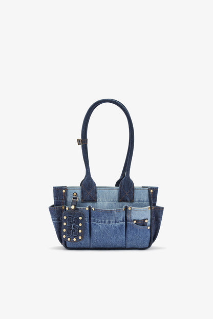 Mid Blue Vintage Small Posy Bag in Blue Denim