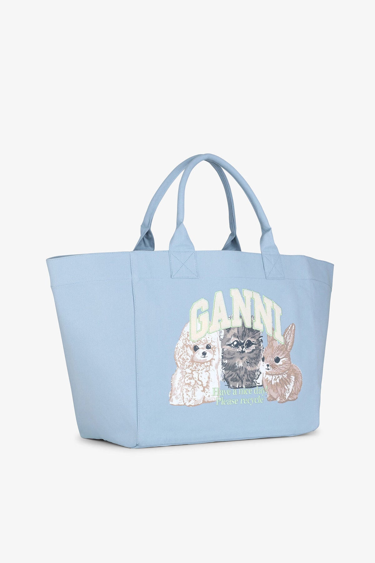 Soft Chambray Blue XXL Animal Print Tote