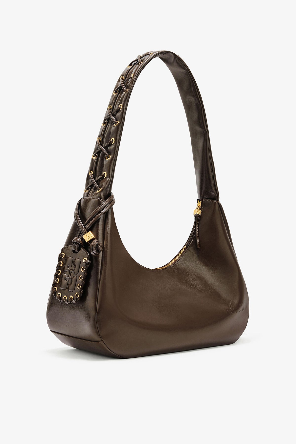 Dark Olive Green Medium Laces Hobo Bag