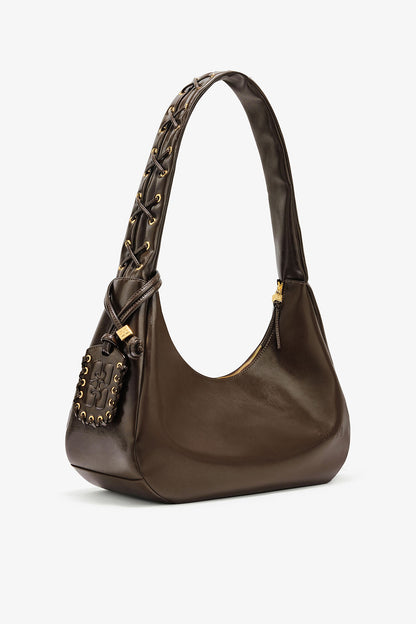 Dark Olive Green Medium Laces Hobo Bag