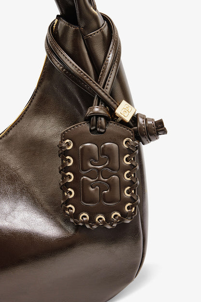 Dark Olive Green Medium Laces Hobo Bag
