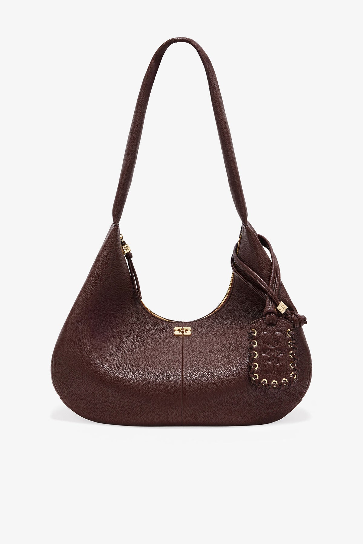 Chicory Coffee Brown Grained Medium Hobo Bag