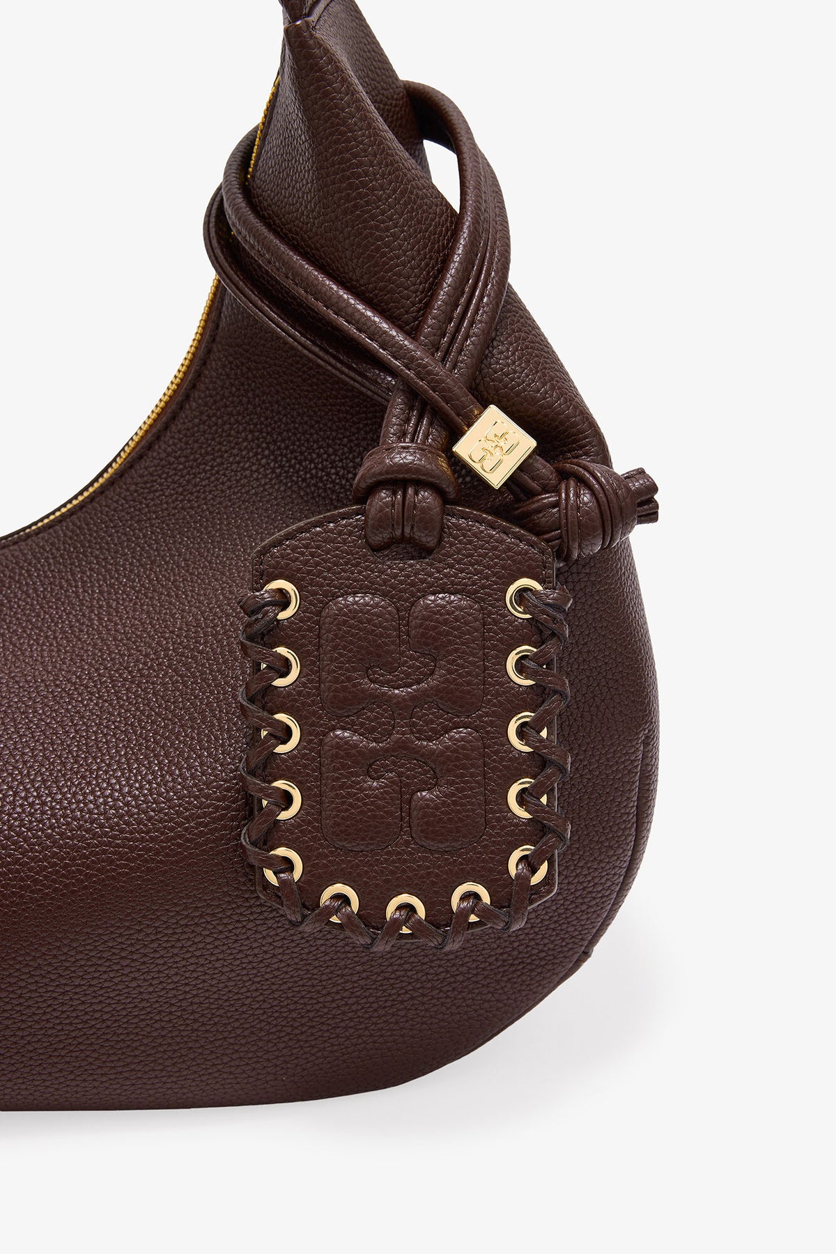 Chicory Coffee Brown Grained Medium Hobo Bag