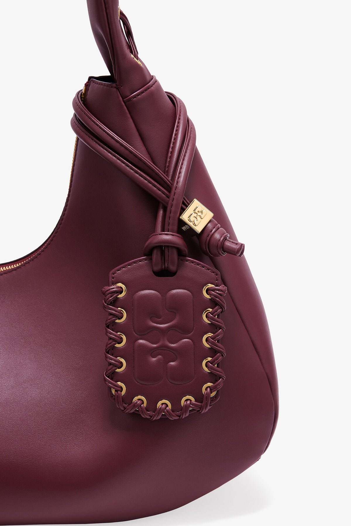 Burgundy Burgundy Medium Laces Hobo Bag