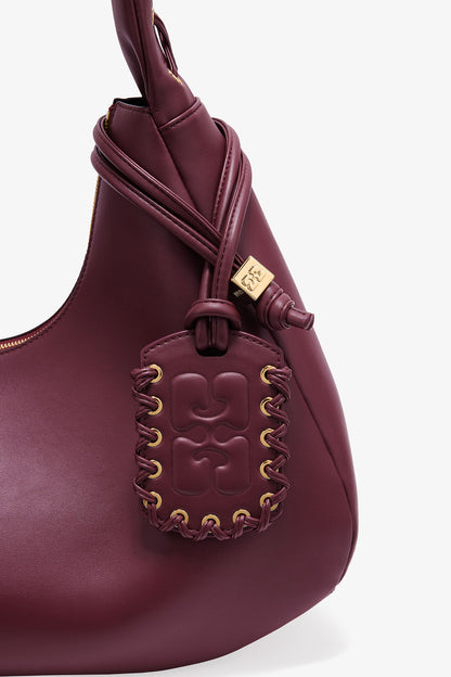 Burgundy Burgundy Medium Laces Hobo Bag