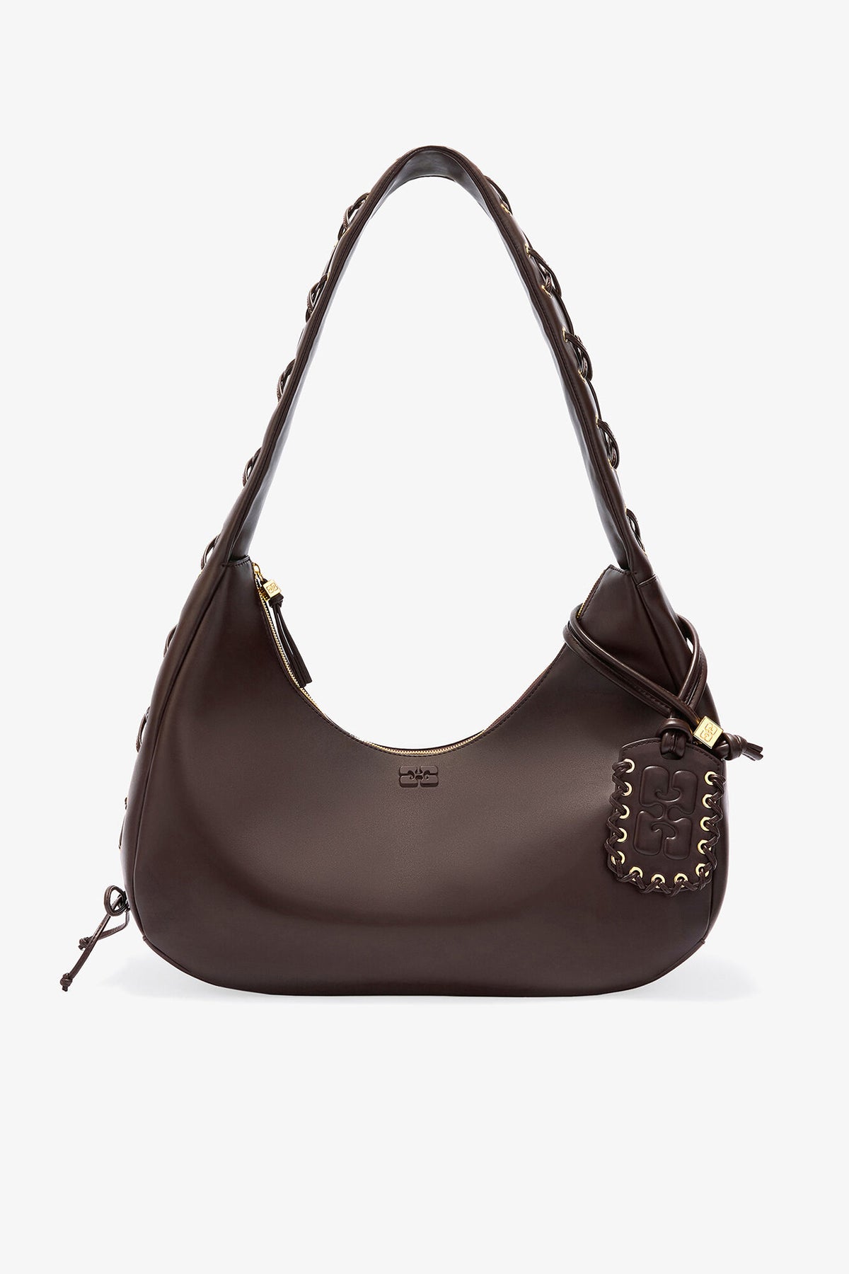 Chocolate Torte Brown Medium Laces Hobo Bag