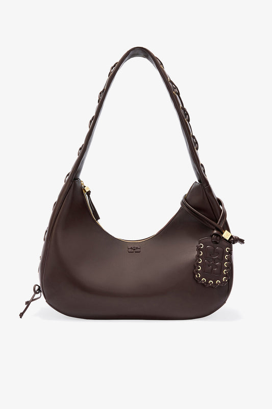 Chocolate Torte Brown Medium Laces Hobo Bag