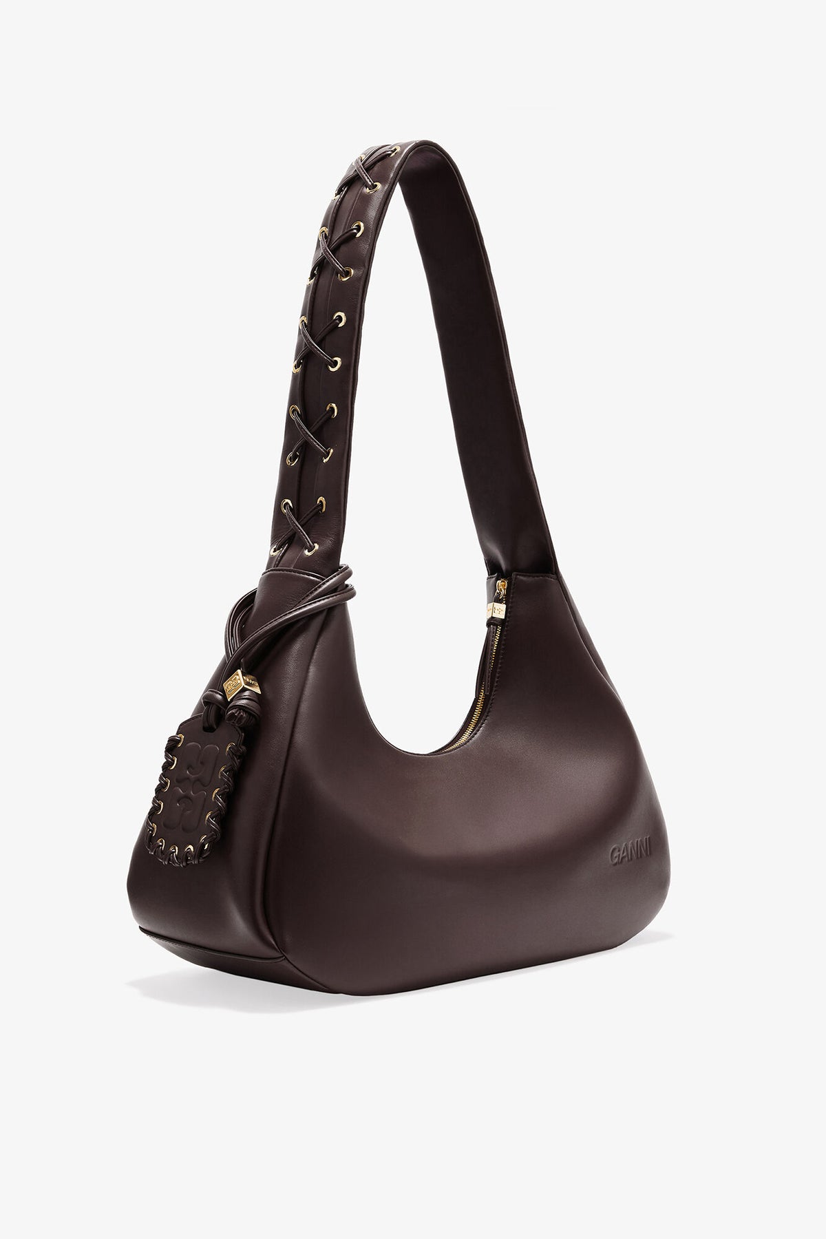 Chocolate Torte Brown Medium Laces Hobo Bag