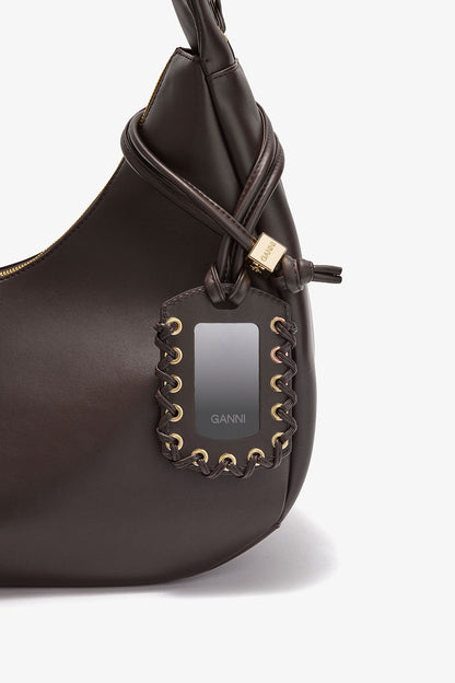 Chocolate Torte Brown Medium Laces Hobo Bag