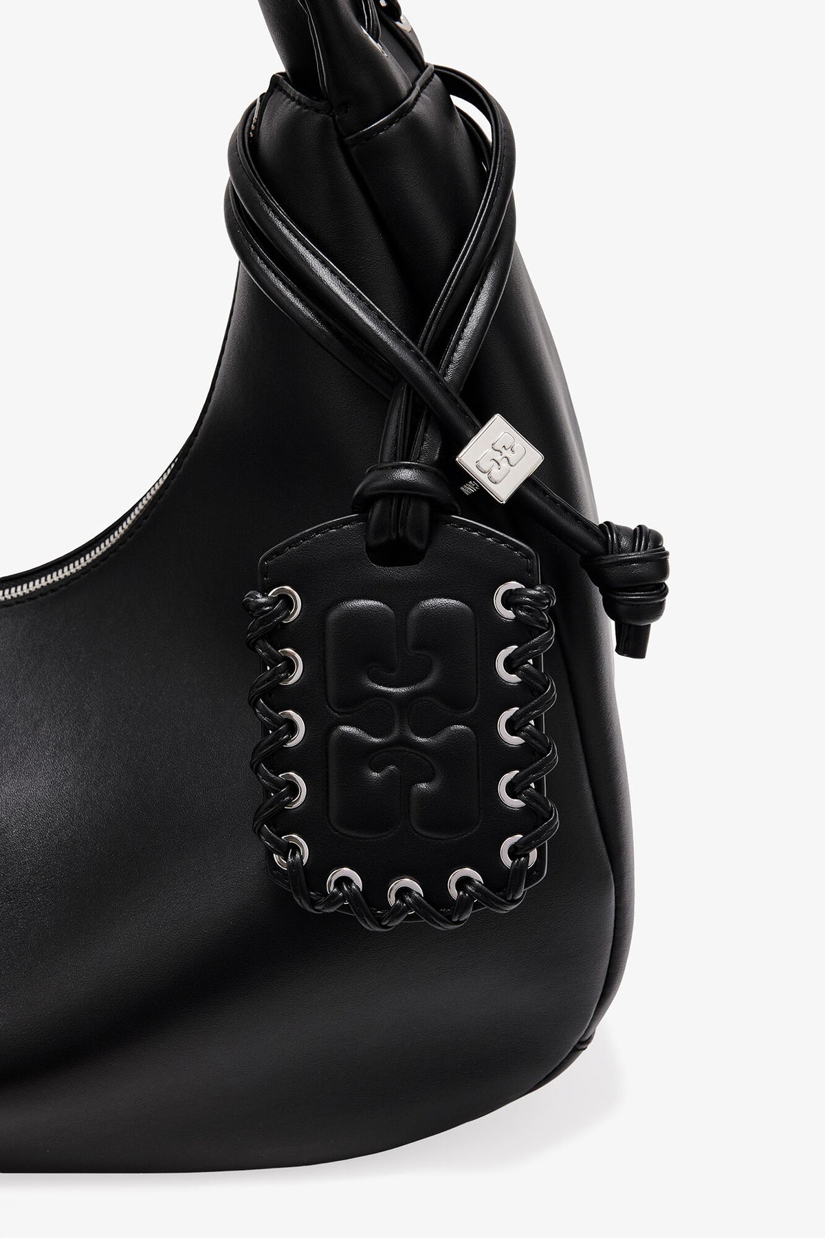 Black Black Medium Laces Hobo Bag