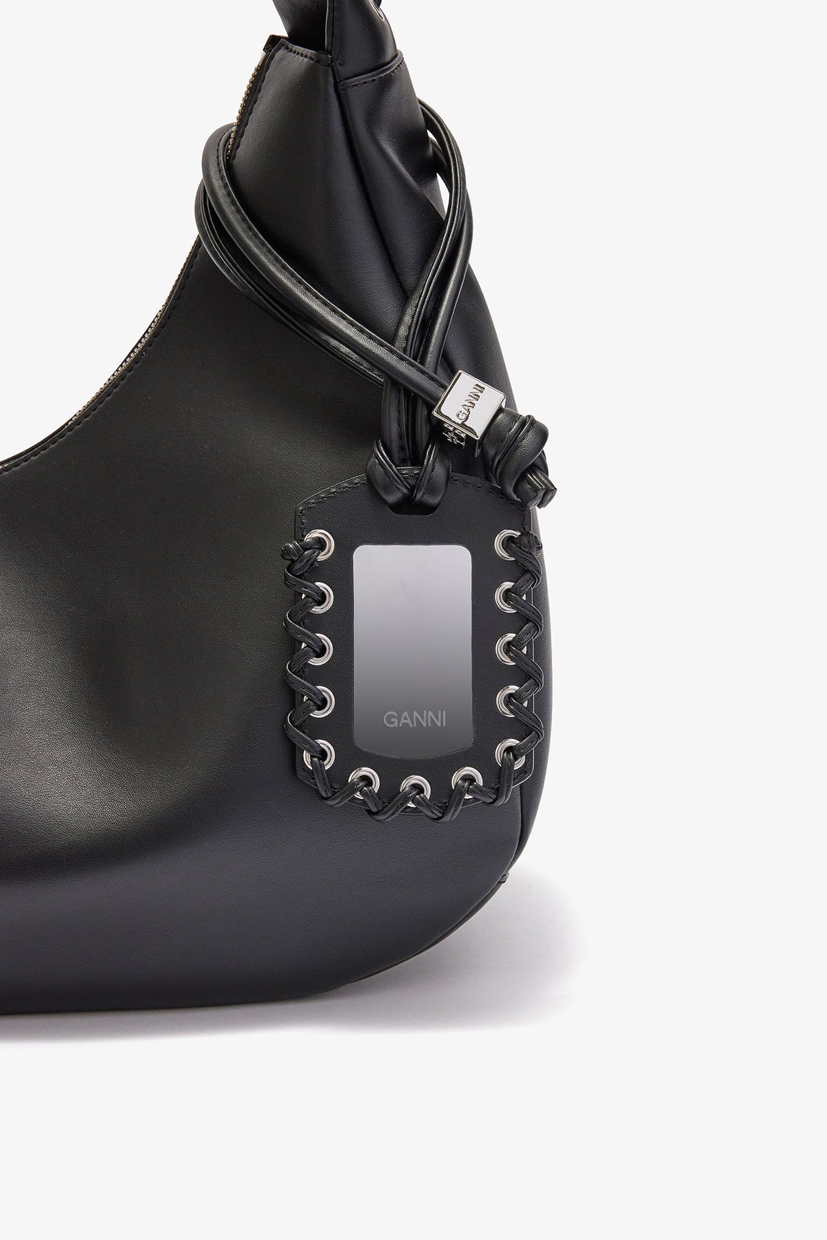 Black Black Medium Laces Hobo Bag