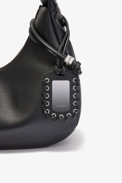 Black Black Medium Laces Hobo Bag