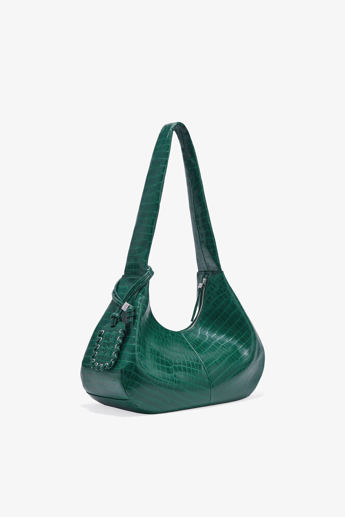 Pineneedle Green Croco Medium Hobo Bag