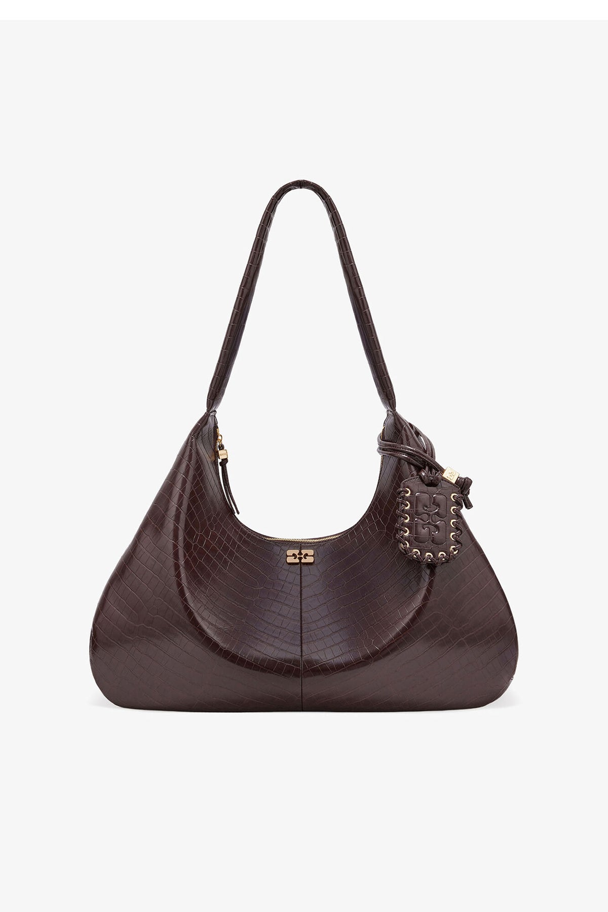 Chocolate Fondant Brown Croco XXL Hobo Bag