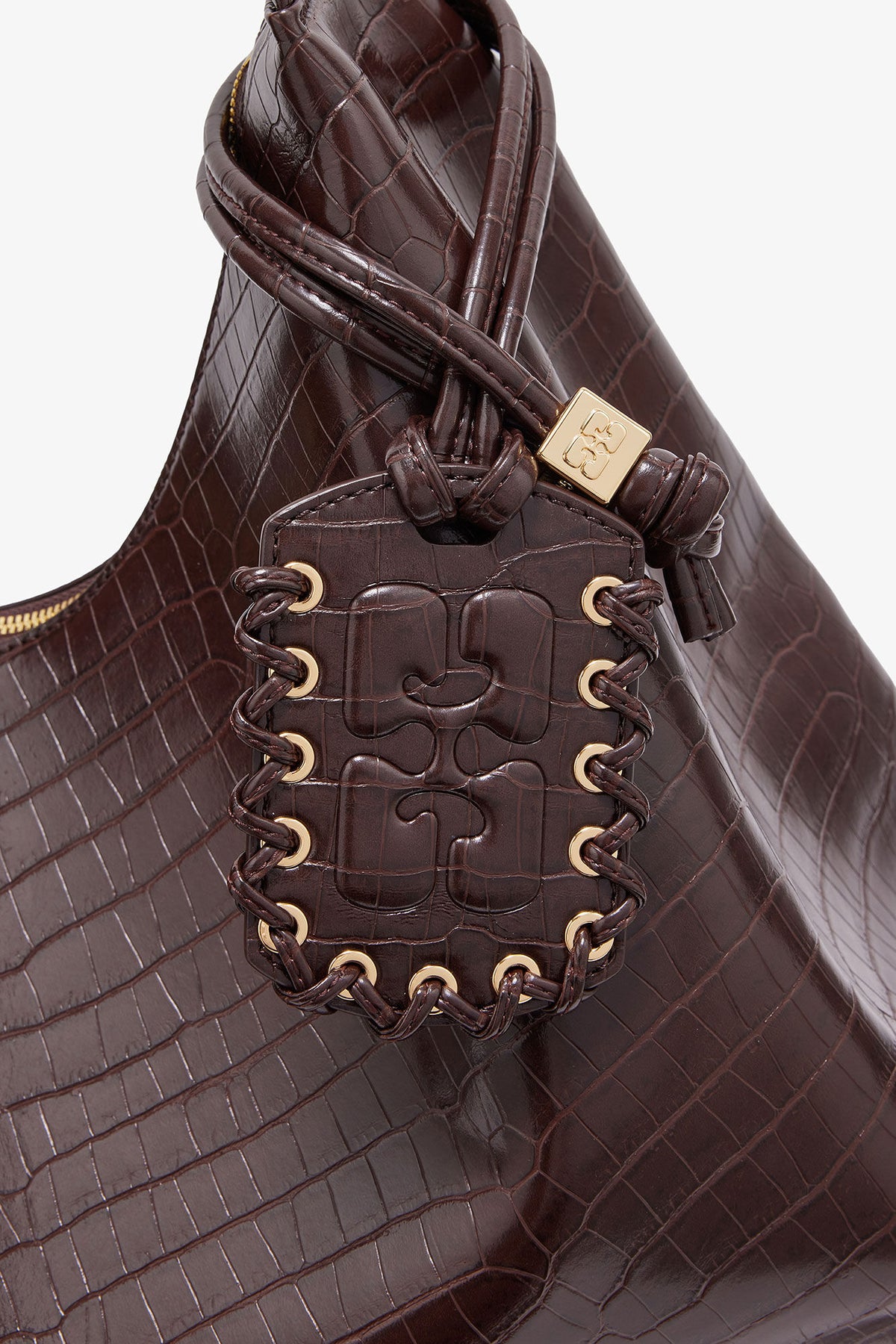Chocolate Fondant Brown Croco XXL Hobo Bag