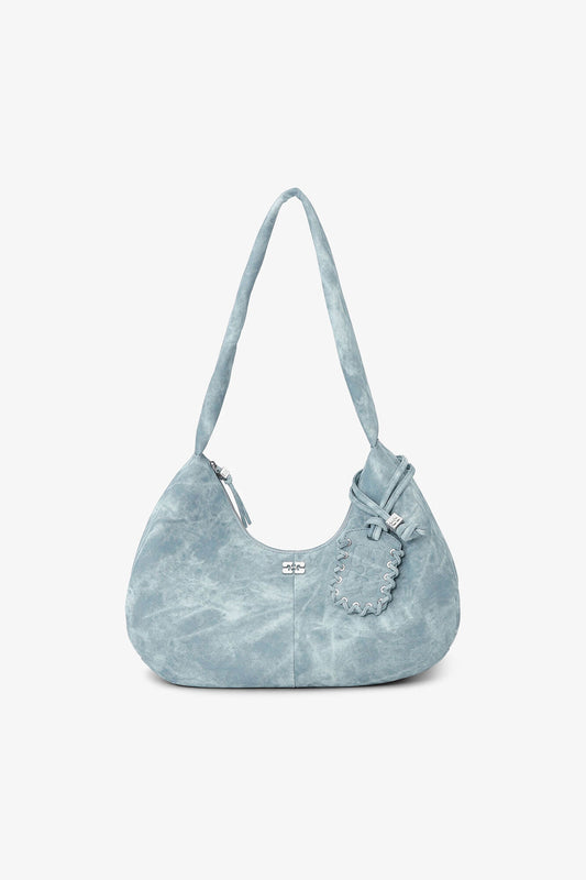 Celestial Blue Bleached Medium Hobo Bag