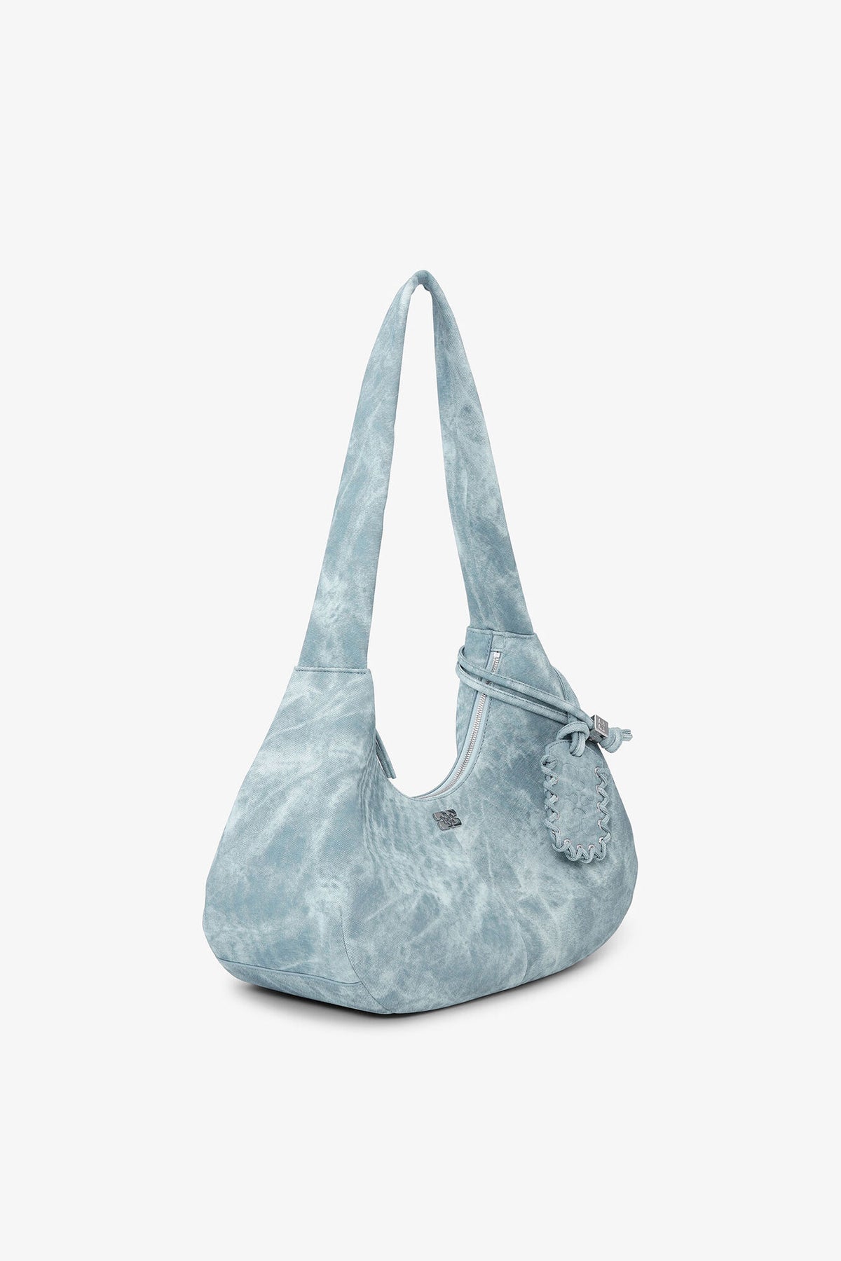 Celestial Blue Bleached Medium Hobo Bag