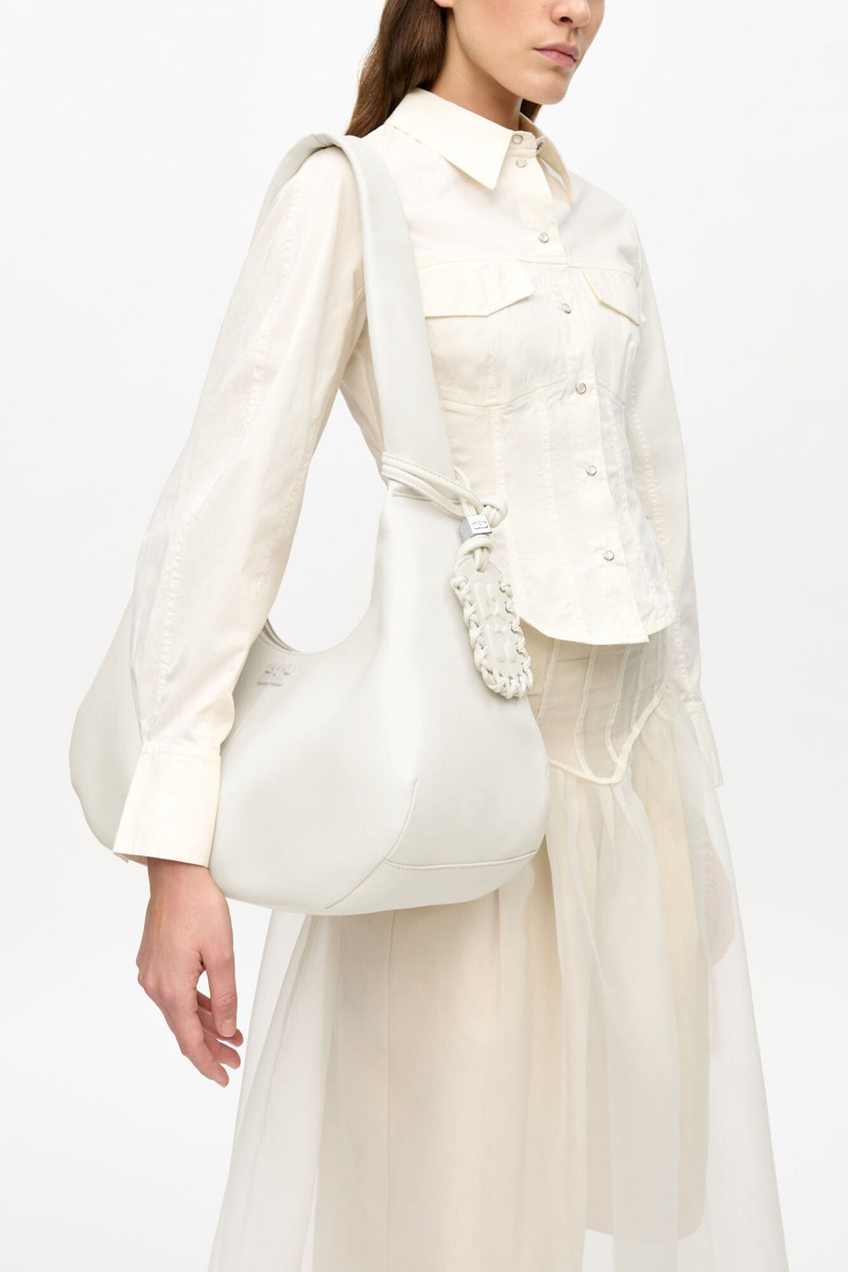 Egret Ivory Medium Hobo Bag