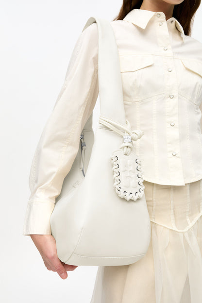 Egret Ivory Medium Hobo Bag