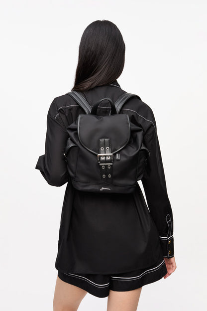 Black Black Small Bucky Nylon Backpack