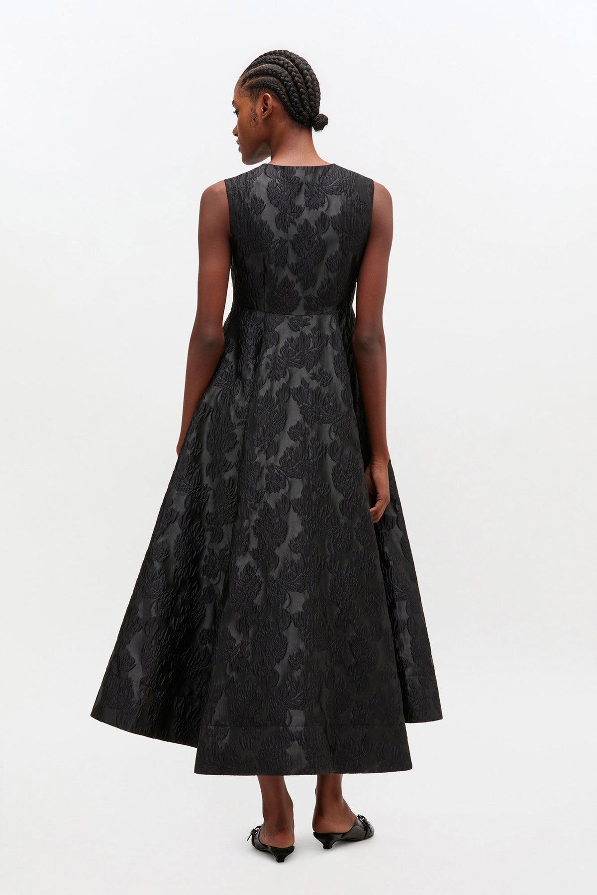 Satin Cloque Long Dress