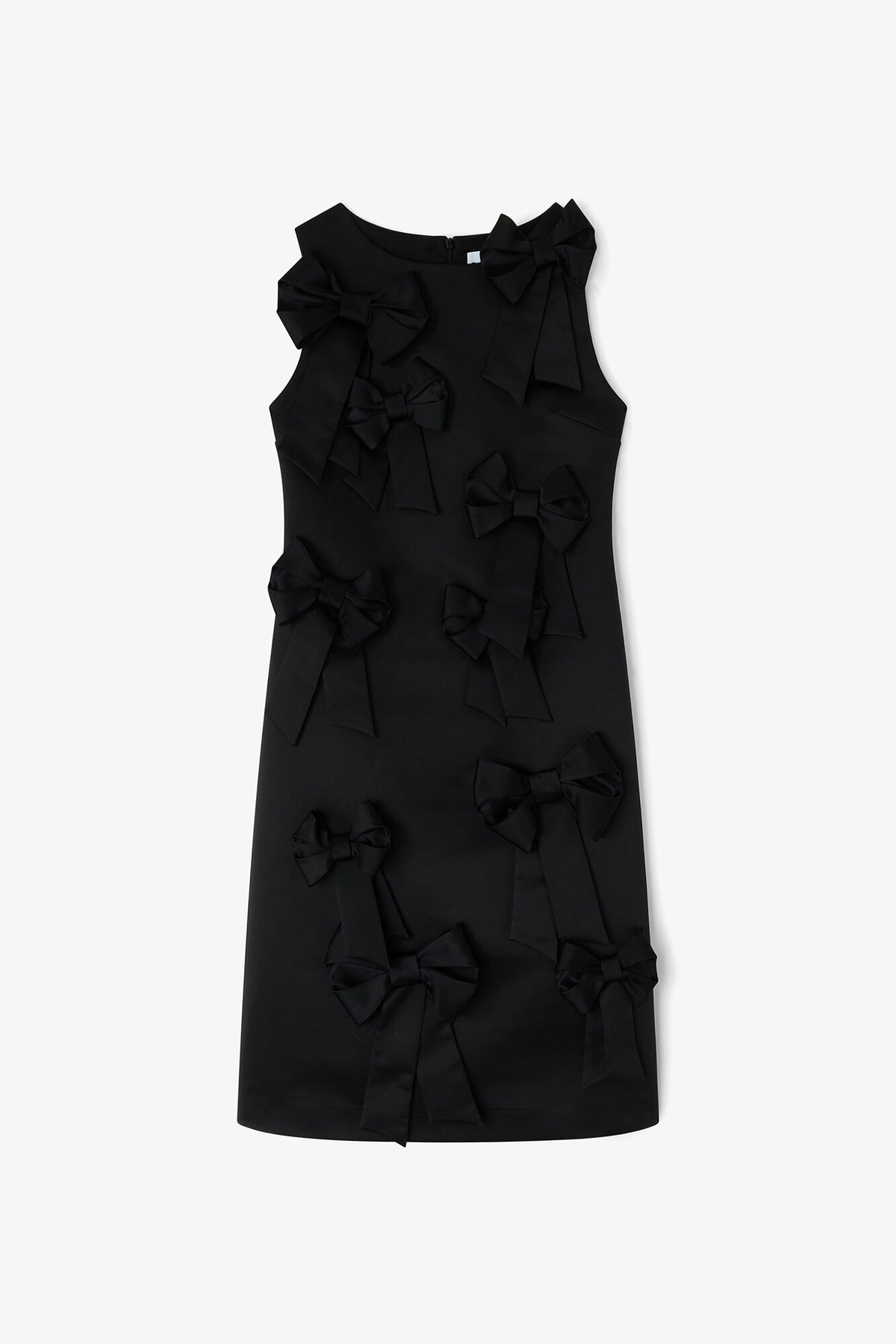 Black Satin Bow Dress