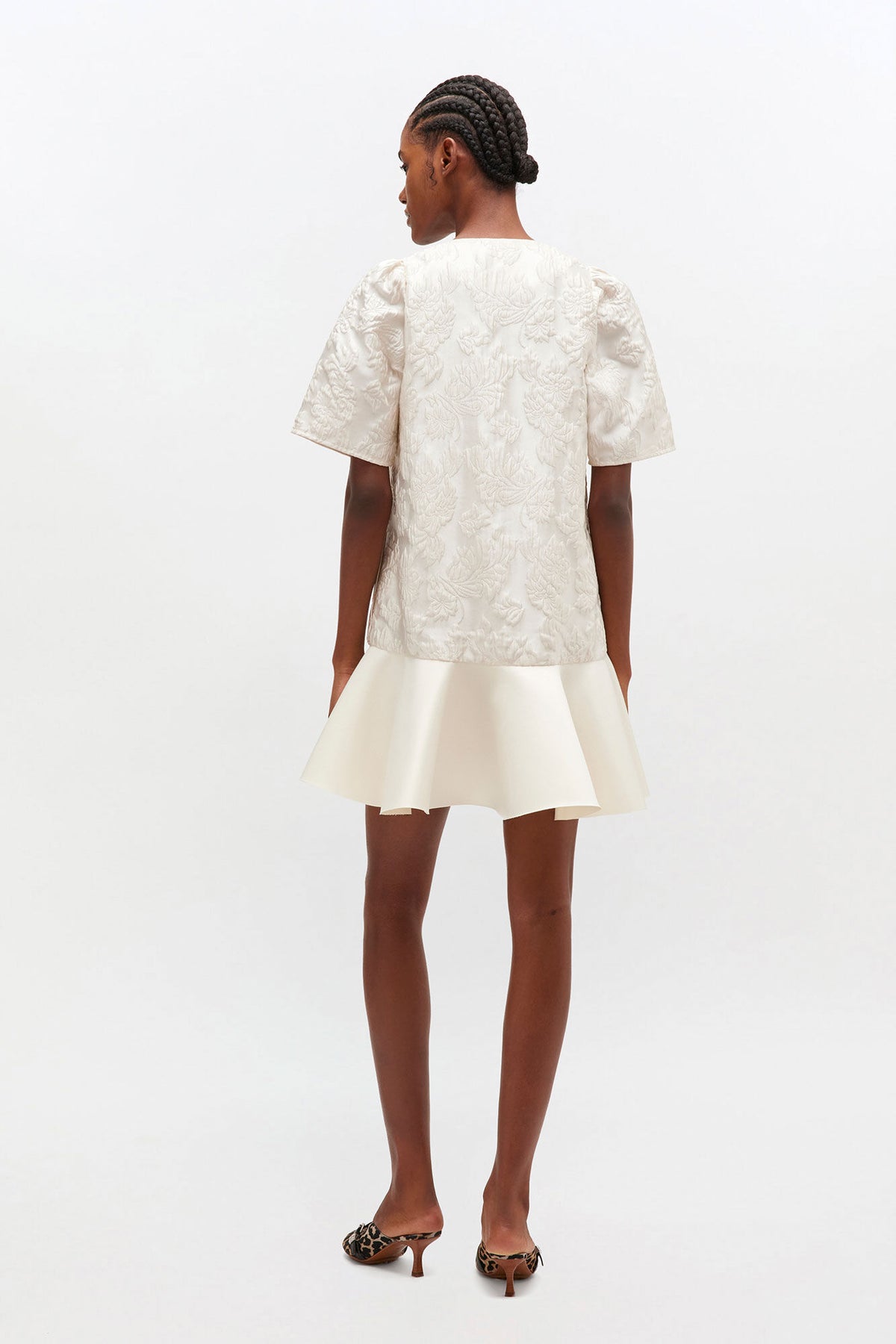 Satin Cloque Mini Dress