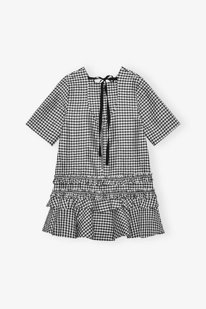 Crinkled Check Mini Dress