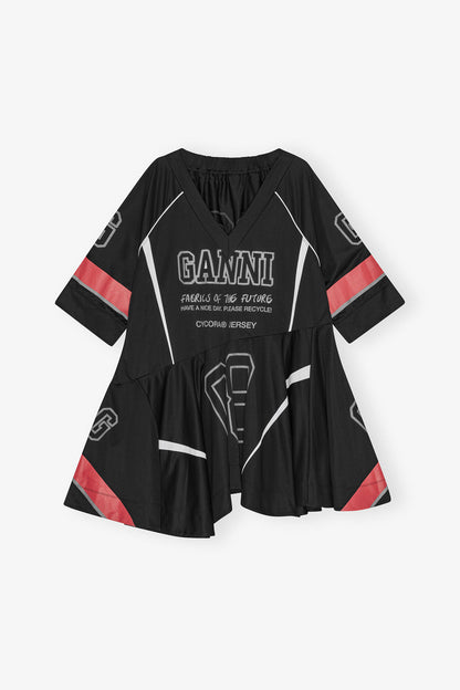 Black League Oversized Mini Dress