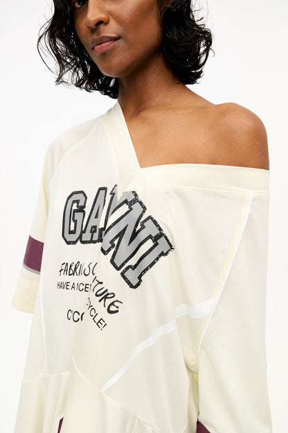 Ivory GANNI League Oversized Mini Dress