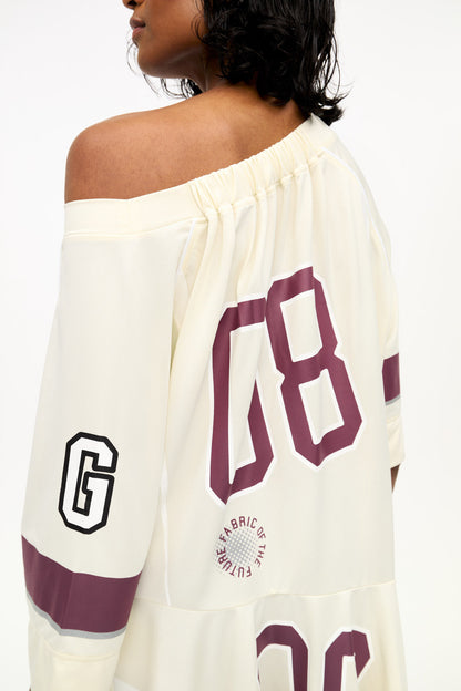 Ivory GANNI League Oversized Mini Dress