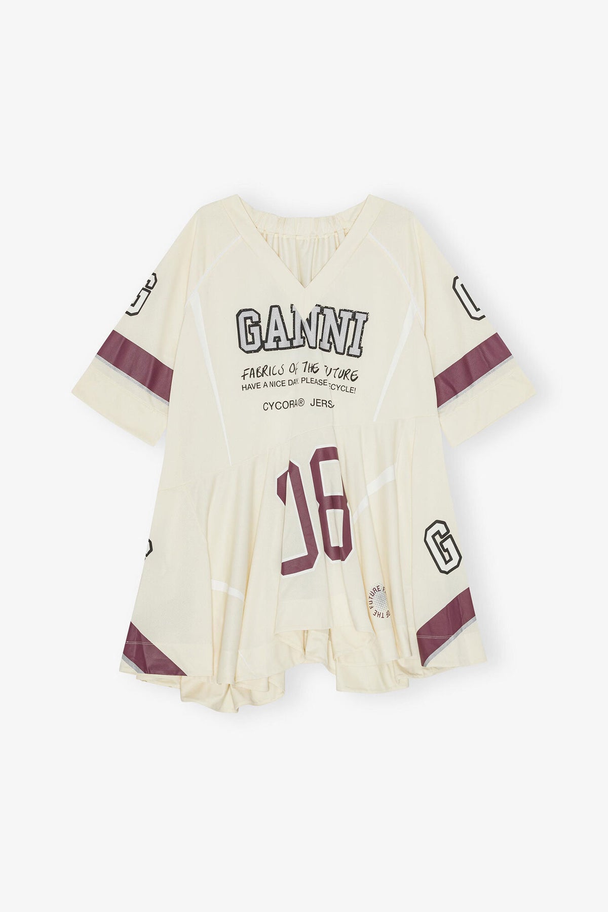Ivory GANNI League Oversized Mini Dress