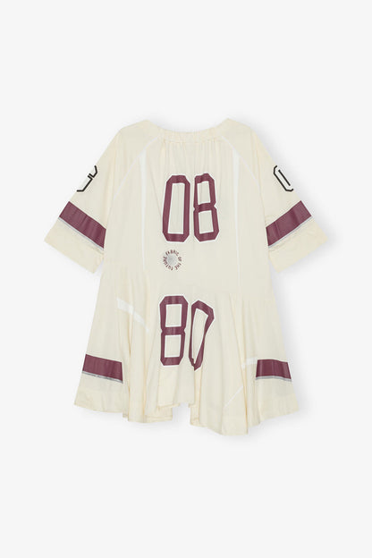 Ivory GANNI League Oversized Mini Dress