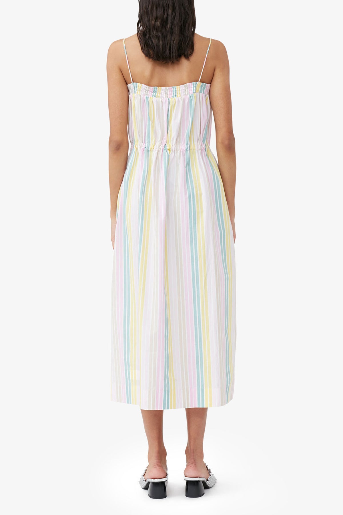Stripe Cotton Maxi Strap Dress