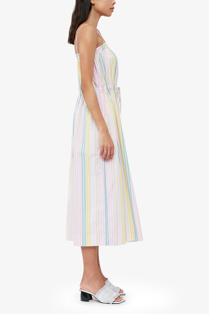 Stripe Cotton Maxi Strap Dress