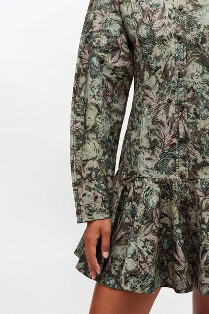 Tapestry Floral Shirt Dress