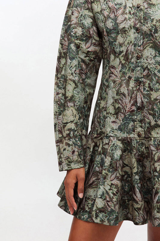 Tapestry Floral Shirt Dress