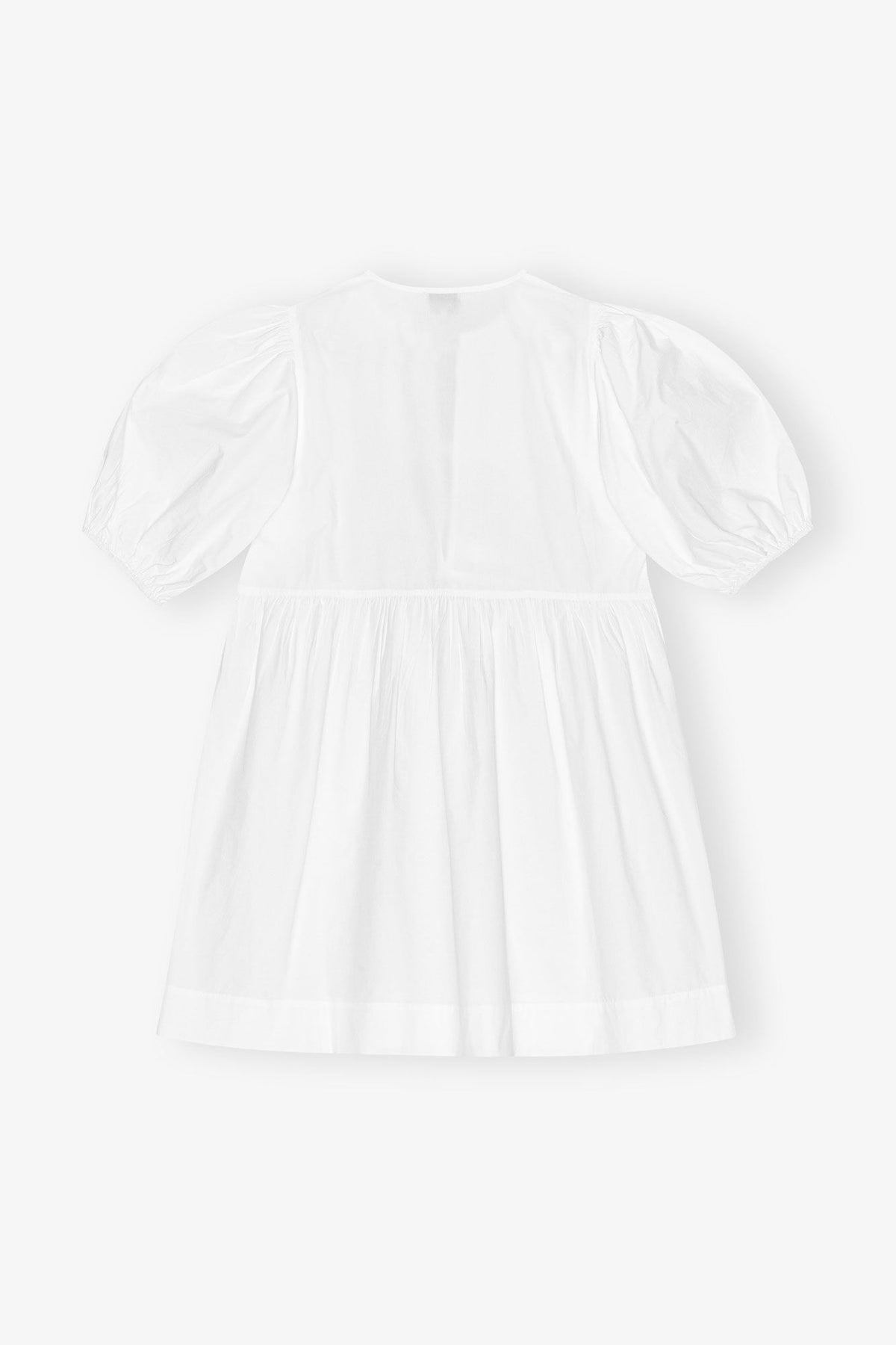 White Cotton Poplin Tie String Mini Dress