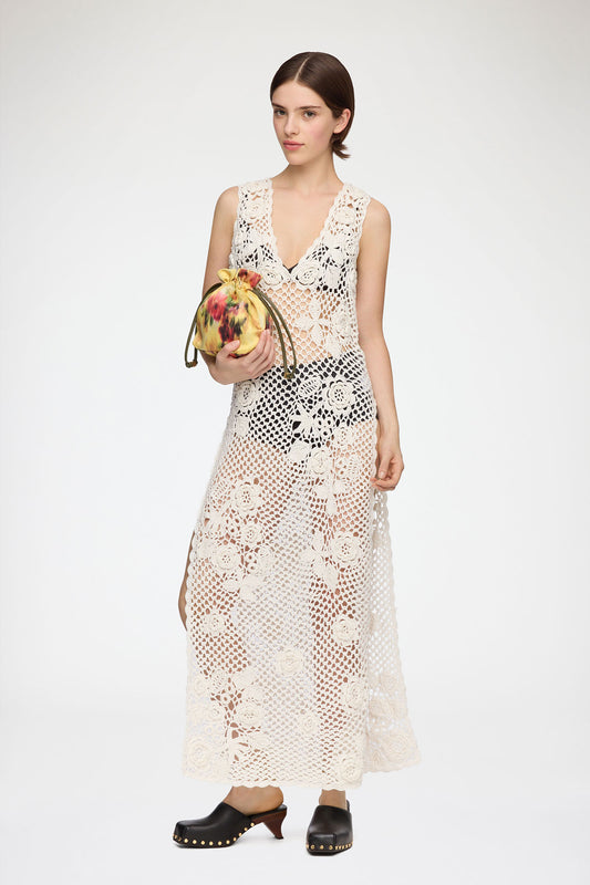 Long Dress in Cotton Crochet