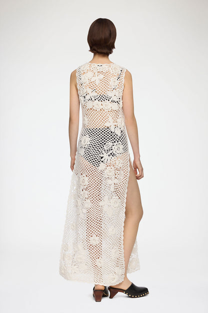Long Dress in Cotton Crochet