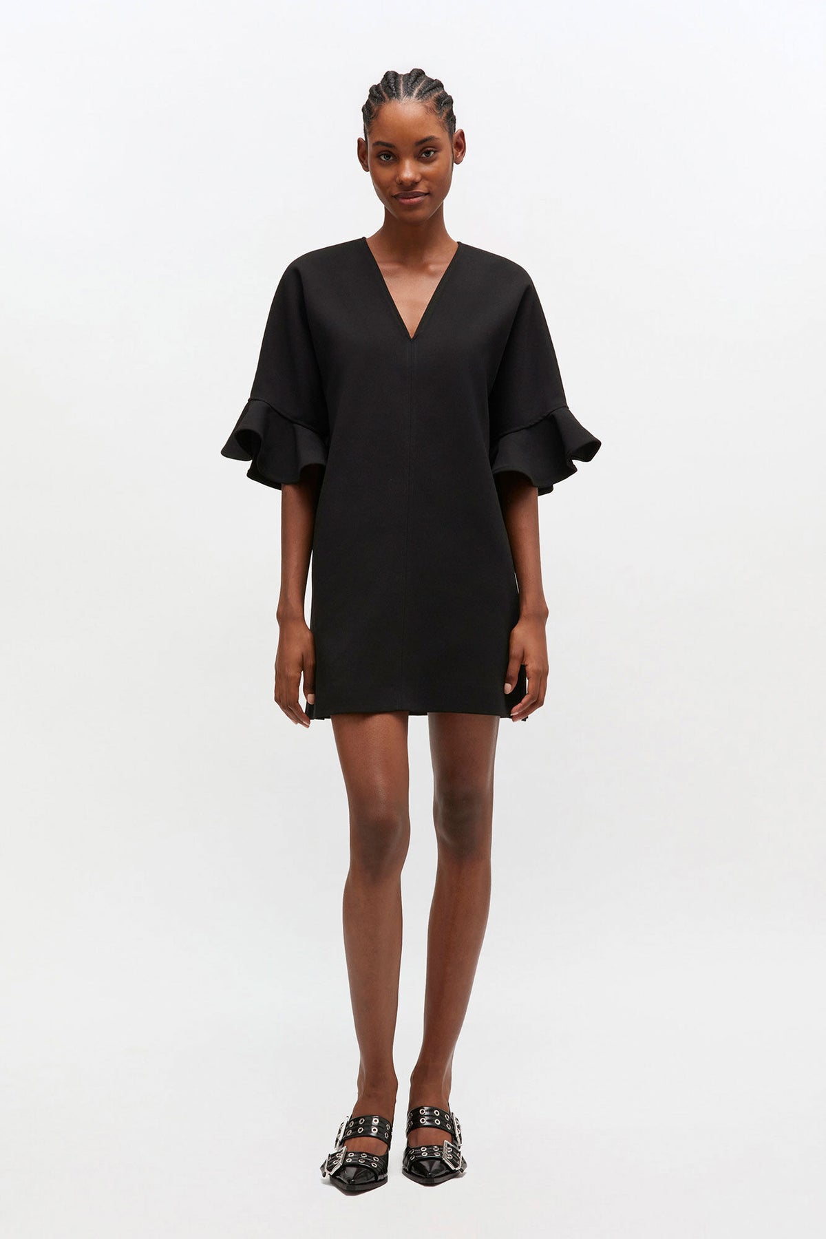 Black Mini Ruffle Dress