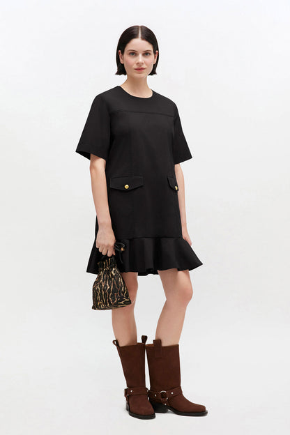 Stretch Cotton Mini Dress